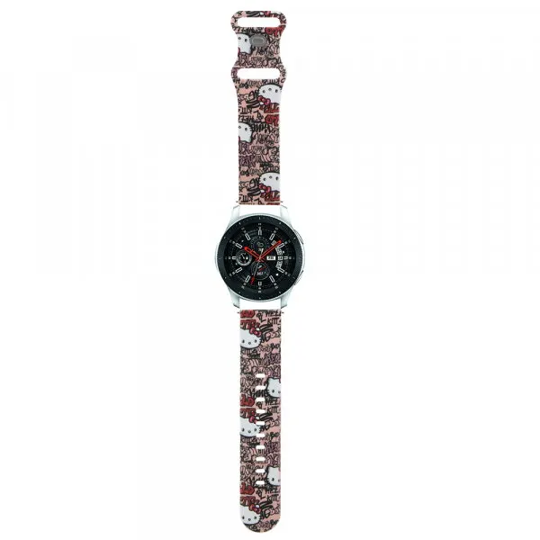 Hello Kitty Curea Hello Kitty Silicone Tags Graffiti pentru Samsung Galaxy Watch / Huawei Watch 46mm / 45mm / 41mm Series, Roz