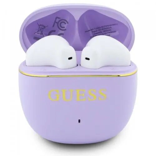 Casti True Wireless Guess Glossy Gold Line Classic, Bluetooth, Mov