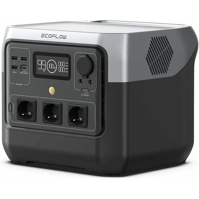 ECOFLOW Statie de incarcare portabila EcoFlow Power Station River 2 Pro, 768 Wh, 4 X 800W, Wi-Fi, Bluetooth, iesire USB-A, AC, USB-C, Gri