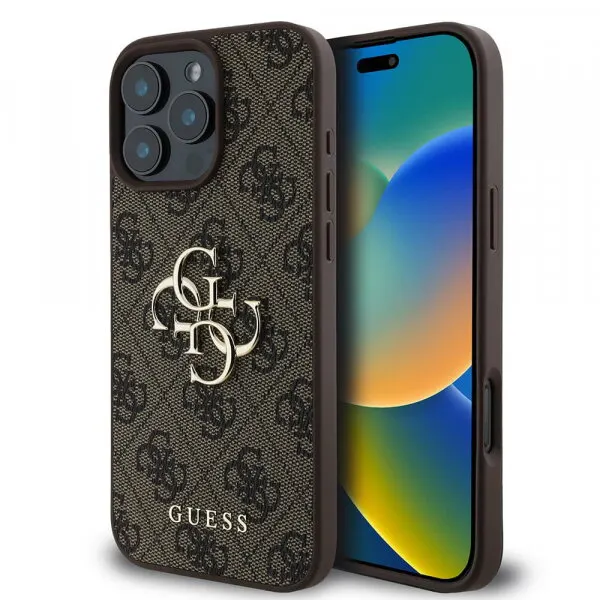 Guess Husa pentru Apple iPhone 16 Pro, Guess, 4G Big Logo, Maro