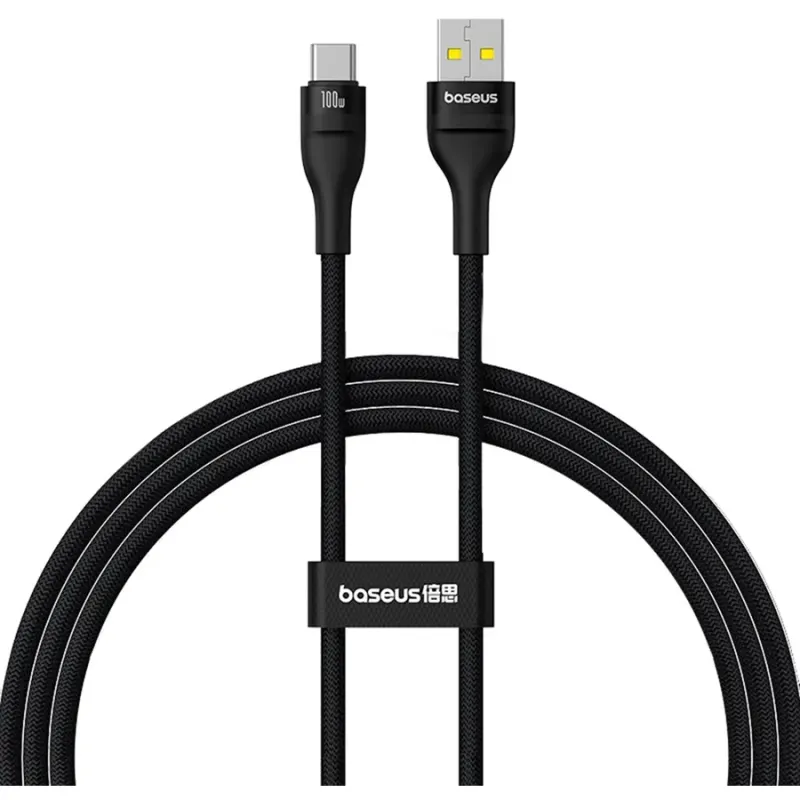 BASEUS Cablu Baseus Flash 2 USB-C la USB-A 2.0, 100W, 1m, Negru