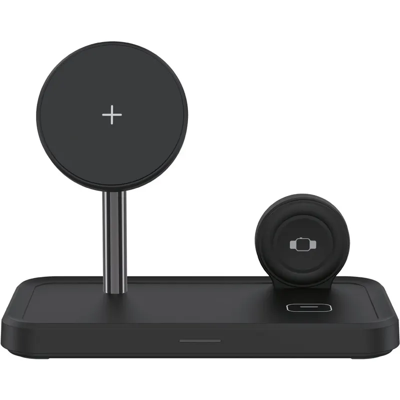 Dviced Incarcator wireless Dviced 3-in-1 DV230005, 15 W, Magnetic, Cablu USB-C 1.25m, Incarcator 30 W inclus, Negru