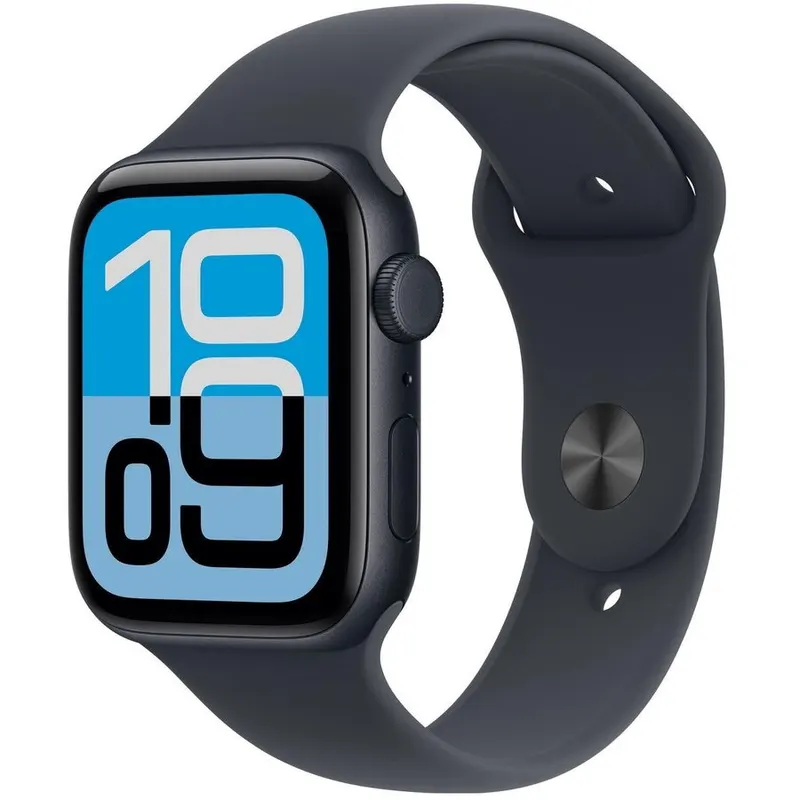 Apple Ceas inteligent Apple Watch SE 3 GPS + Cellular 44mm, Carcasa de aluminiu,Curea sport neagra, Masura - M/L