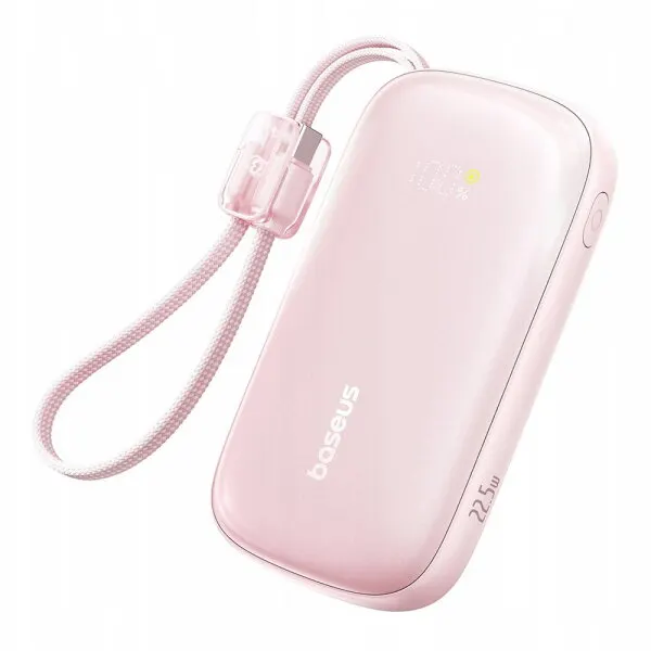 BASEUS Baterie Externa Baseus EnerFill FC21 Qpow 3 Ultra, 20000mAh, 22.5W, QC + PD, 1 x USB-A - 1 x USB-C, Roz