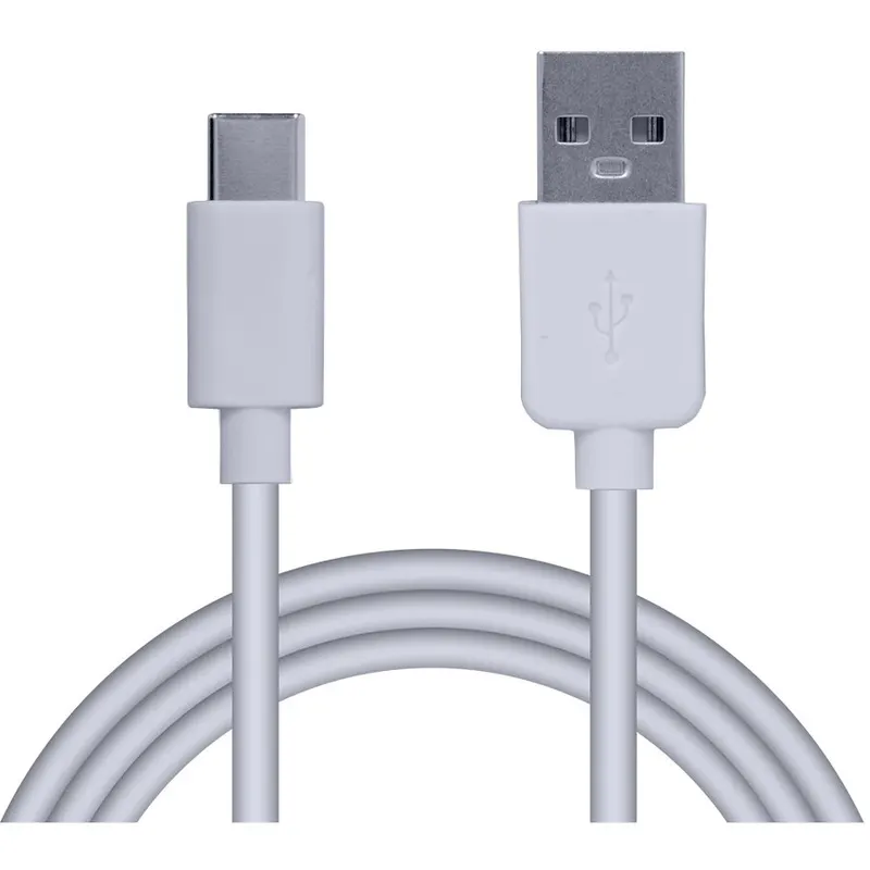 spacer CABLU alimentare si date SPACER, pt. smartphone, USB 2.0 (T) la USB Type-C(T), PVC, 2.1A, Retail pack, 1.8m, Alb, SPDC-TYPEC-PVC-W-1.8