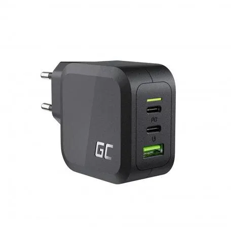 Green Cell Incarcator retea Green Cell CHARGC08, PowerGaN, 65W, USB-C, USB-A, Negru