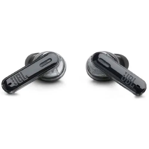 Casti True Wireless JBL Tune Beam, Active Noise Cancelling, Bluetooth, 4 Microfoane, Autonomie 48H, IP54 (Negru/Transparent)