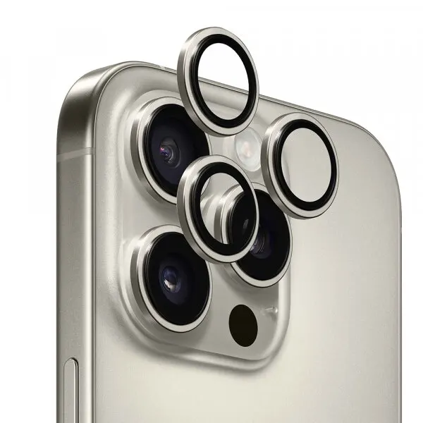 Anank Folie de protectie Camera Spate Anank AR pentru Apple iPhone 16 Pro Max / 16 Pro, Sticla Securizata, Gri Metalic