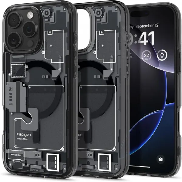 Spigen Husa MagSafe pentru Apple iPhone 16 Pro, Spigen, Ultra Hybrid Zero One, Neagra Mata ACS08135
