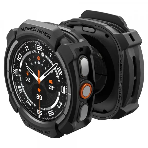 Spigen Husa Spigen Rugged Armor pentru Samsung Galaxy Watch Ultra2, Neagra Mata ACS11611