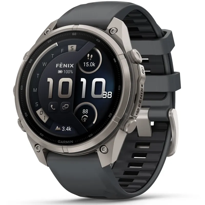GARMIN Ceas inteligent Garmin fenix 9 Pro, 47mm, AMOLED, inReach, GPS, Wi-Fi, Android/iOS, Sapphire,Titan cu curea din silicon Graphite-Negru