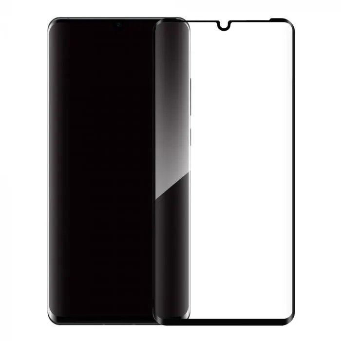 Flippy, Folie Sticla Curbata, compatibila cu Huawei P30 Pro Full Face Negru, Flippy