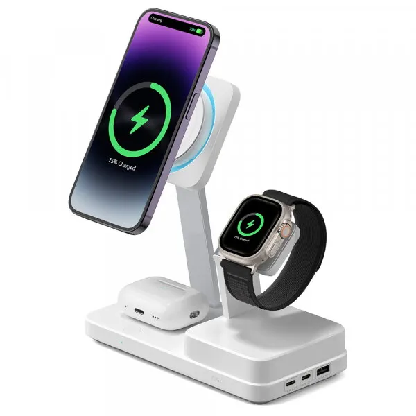 ESR Incarcator Statie ESR CryoBoost QI 6in1, 100W, 2 x USB-A - 1 x USB-C, Alb