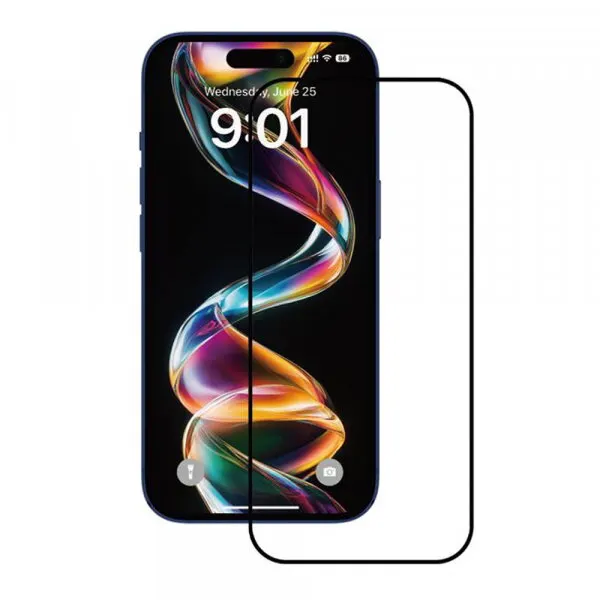 Anank Folie de protectie Ecran Anank pentru Apple iPhone 15, Sticla Securizata, Full Glue, 2.5D, Set 10 bucati, Neagra