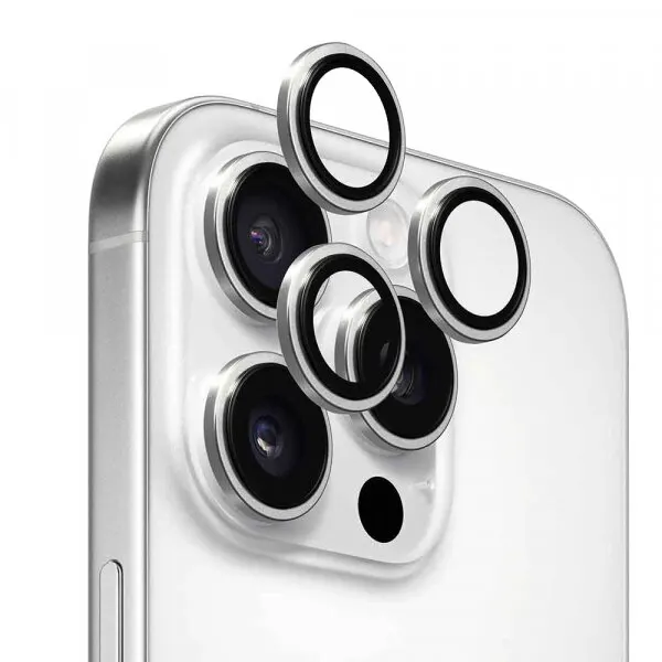 Anank Folie de protectie Camera Spate Anank AR pentru Apple iPhone 16 Pro Max / 16 Pro, Sticla Securizata, Argintie