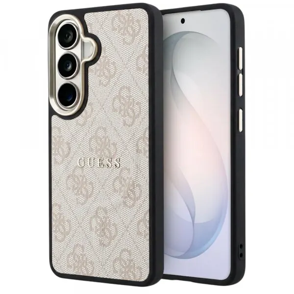 Guess Husa MagSafe pentru Samsung Galaxy S26 S942, Guess, 4G Embossed Ring, Roz Neagra