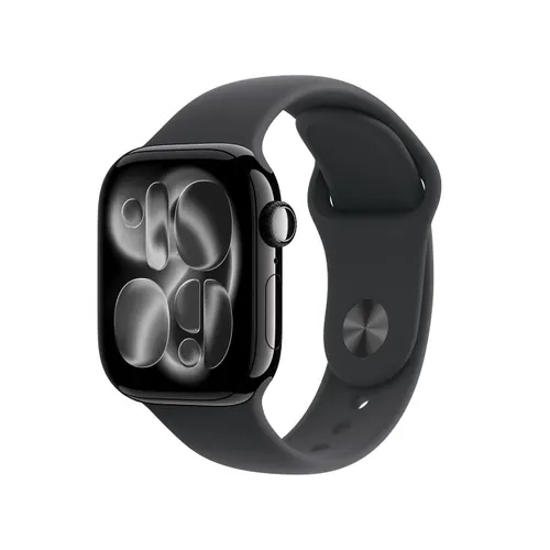 Smartwatch Apple Watch 11, GPS, 42mm, Ecran Retina LTPO OLED, Chip S10 cu Procesor Dual-Core, 64GB Flash, Wi-Fi, Bluetooth, Carcasa Aluminiu, Curea Sport Band S/M (Negru)
