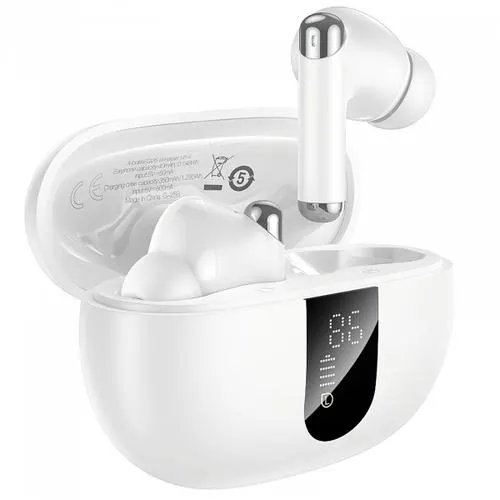 Casti True Wireless HOCO EQ26, Bluetooth, ANC, Alb