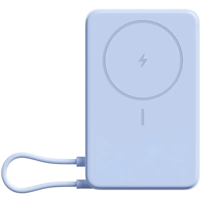Xiaomi Acumulator extern magnetic cu suport incorporat Xiaomi BHR08PCGL, 10000 mAh, Cablu USB-C integrat, Albastru