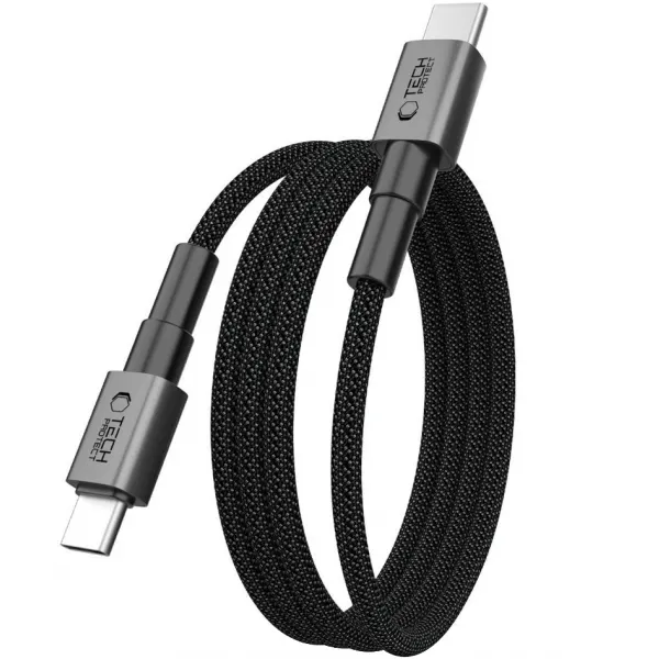 Tech-Protect Cablu Date si Incarcare USB-C - USB-C Tech-Protect Ultraboost DNA MagTwist, 100W, 2m, Gri