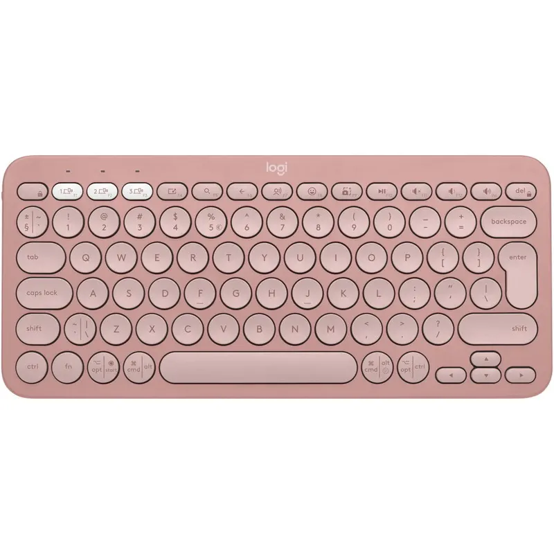 Logitech Tastatura Bluetooth Logitech Pebble Keys 2 K380s, Multi-Device, Roz