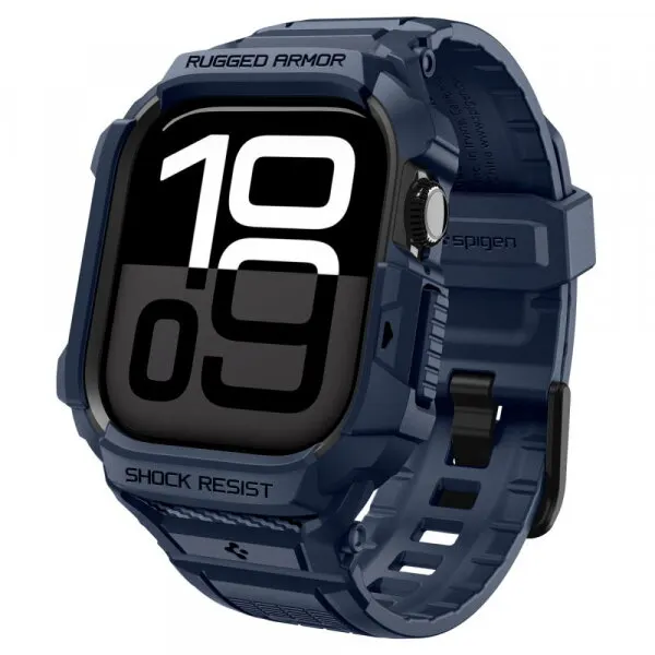 Spigen Husa Spigen Rugged Armor Pro V2 pentru Apple Watch Series 10 / 11 42mm, Bleumarin ACS10495