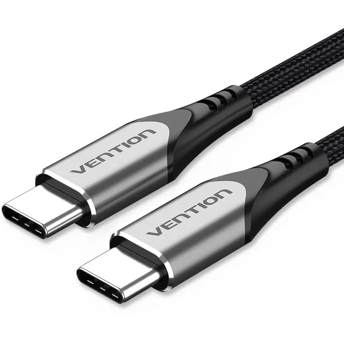 Vention Cablu alimentare si date Vention, USB Type-C la USB Type-C, 2m, 480 Mbps, TPE + Nylon, Negru, TADHH