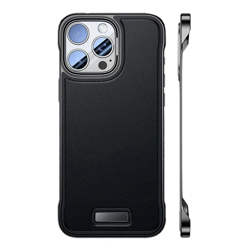 Husa pentru iPhone 16, husa de protectie pentru telefon, Flippy, Design Modern fara margini,din Piele PU, Subtire, Negru