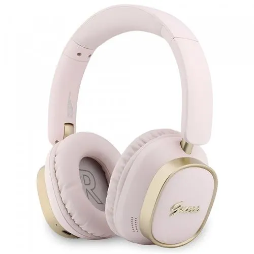 Casti Stereo Wireless Guess Rectangle Metal Script, Bluetooth, A2DP, Roz