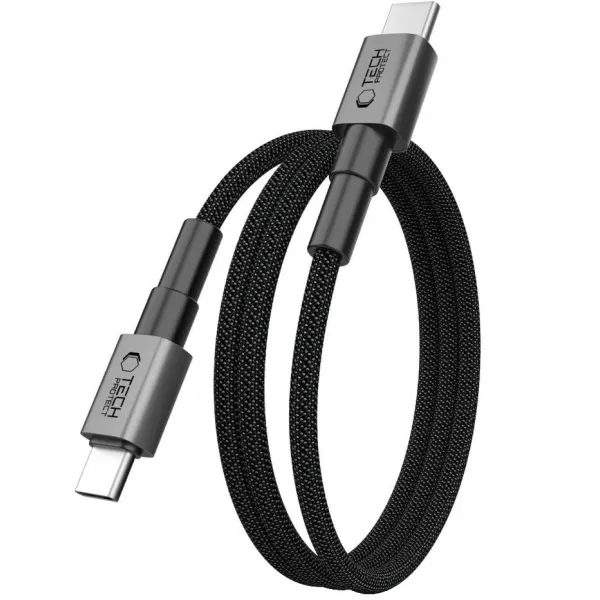 Tech-Protect Cablu Date si Incarcare USB-C - USB-C Tech-Protect Ultraboost DNA MagTwist, 100W, 1m, Gri