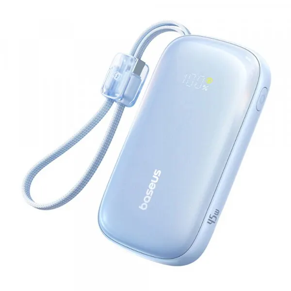 BASEUS Baterie Externa Baseus EnerFill FC21 Qpow 3 Ultra, 10000mAh, 45W, QC + PD, 1 x USB-A - 1 x USB-C, Albastra