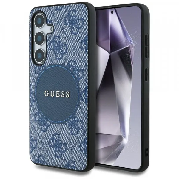 Guess Husa MagSafe pentru Samsung Galaxy S25+ S936, Guess, 4G Circle Classic Logo, Albastra