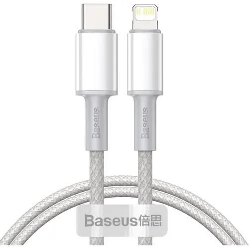 Cablu Date si Incarcare Baseus USB Type-C la Lightning, 2 m, 20W,CATLGD-A02, Alb
