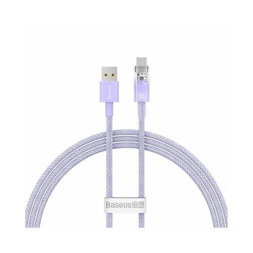 Cablu Baseus Explorer, USB la USB-C, 100W, 6A, Quick Charge, 1m, Violet
