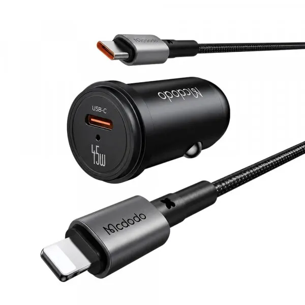 Mcdodo Incarcator Auto Cu Cablu USB-C Mcdodo CC-7495, 45W, 3A, 1 x USB-C, Negru