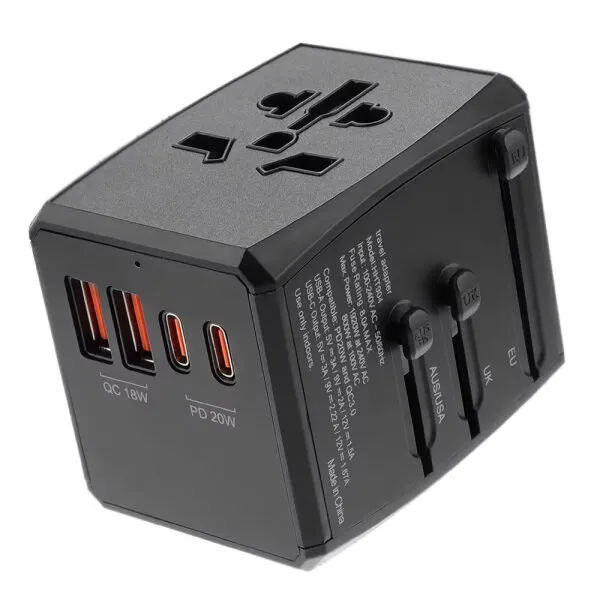 techsuit Incarcator Retea Techsuit HHT904-B2 Travel, 20W, 3A, 2 x USB-A - 2 x USB-C, Negru