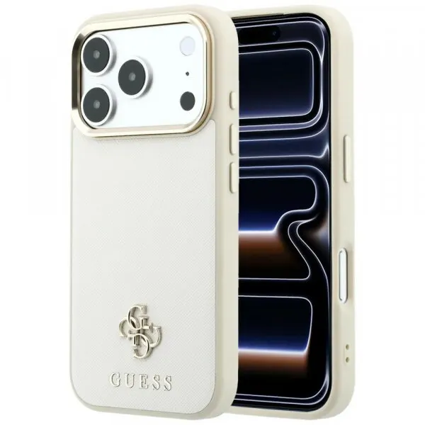 Guess Husa MagSafe pentru Apple iPhone 18 Pro Max / 17 Pro Max, Guess, Saffiano Small 4G Classic, Bej