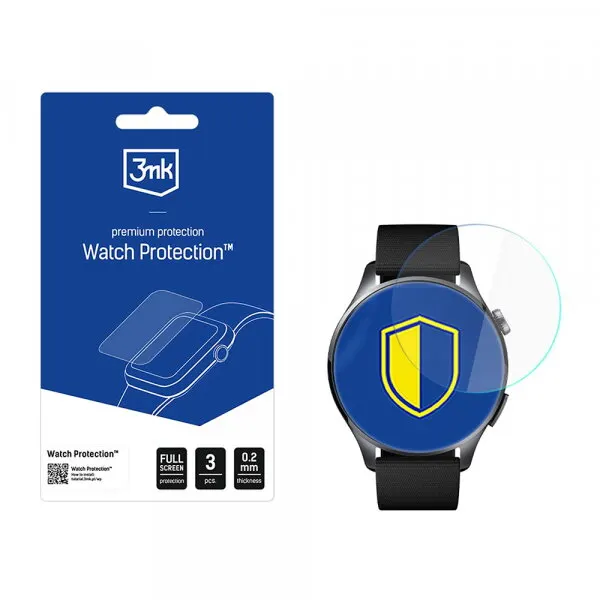 3MK Folie Protectie 3MK Arc pentru Xiaomi Watch 5, Set 3 bucati, Plastic