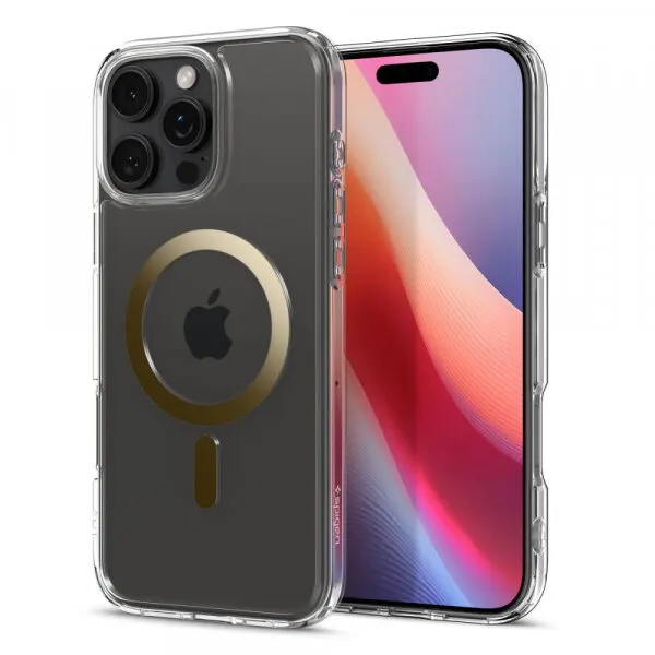 Spigen Husa MagSafe pentru Apple iPhone 16 Pro Max, Spigen, Ultra Hybrid, Aurie ACS08001