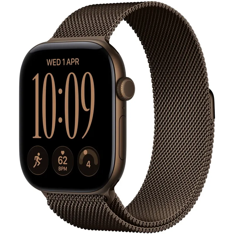Apple Apple Watch Series 12 GPS + Cellular, carcasa din aluminiu bronz inchis de 42 mm, cu bratara Milanese Bronz inchis