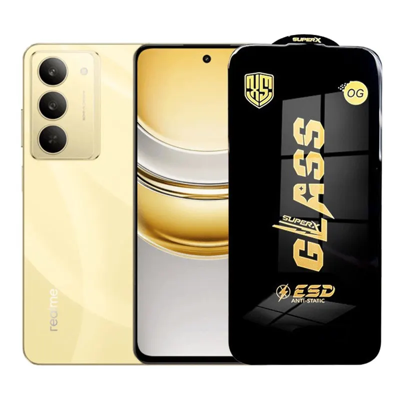 Flippy, Folie de Protectie pentru Realme 14x, Flippy, Sticla Securizata ESD, Margini Negre