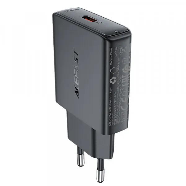 AceFast Incarcator Retea Acefast A65, 20W, 3A, 1 x USB-C, Negru