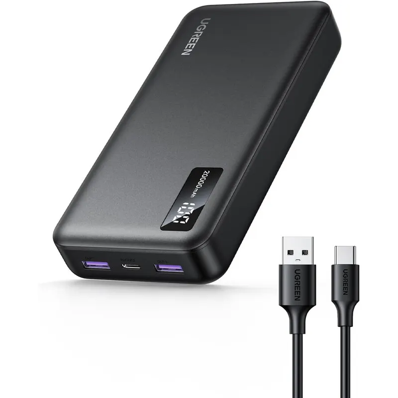 Ugreen Baterie externa Ugreen, 20000 mAh, 22.5W, Incarcare Rapida Power Delivery, USB-C si USB-A