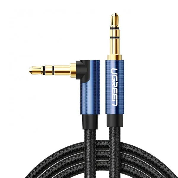 Ugreen Cablu Audio 3.5mm - 3.5mm UGREEN AV112 Angled, 1m, Albastru