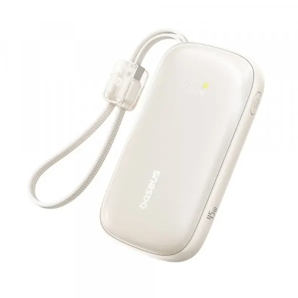 BASEUS Baterie Externa Baseus EnerFill FC21 Qpow 3 Ultra, 10000mAh, 45W, QC + PD, 1 x USB-A - 1 x USB-C, Bej