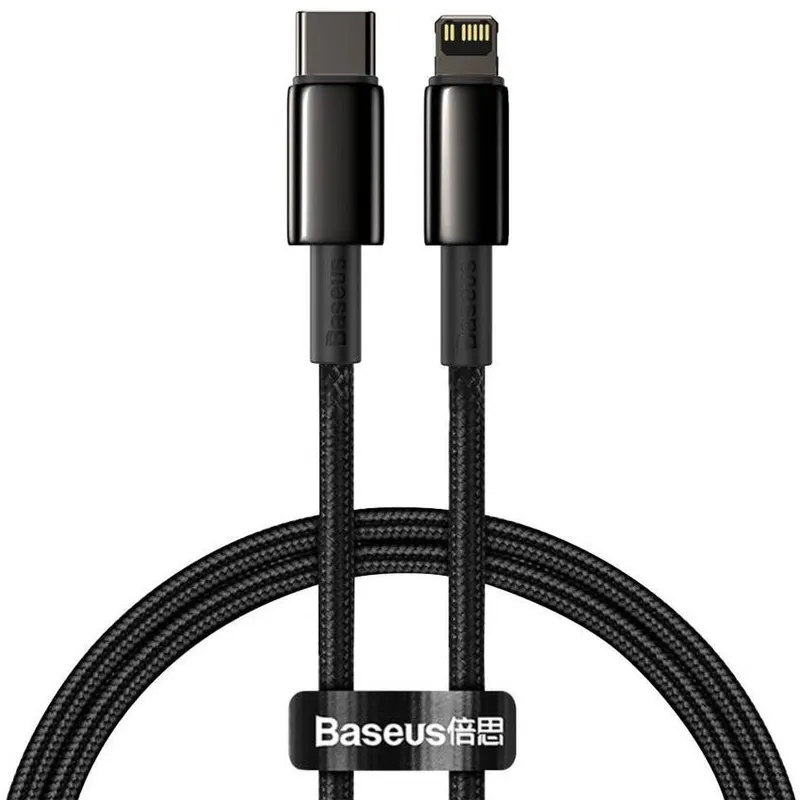 BASEUS CABLU alimentare si date Baseus Tungsten Gold,Fast Charging Data Cable pt. smartphone,USB la Lightning 20W, braided,2m rezistent zgarieturi,negru