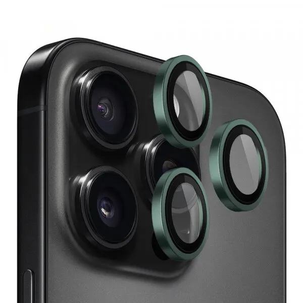 Blueo Folie de protectie Camera Spate Blueo Metal Frame pentru Apple iPhone 13 Pro Max / 13 Pro, Sticla Securizata, Verde