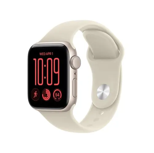 Smartwatch Apple Watch SE3 2026, GPS + Cellular, 44mm, Ecran Retina LTPO OLED, 64GB Flash, Wi-Fi, Bluetooth, Curea Sport Band M/L (Bej)