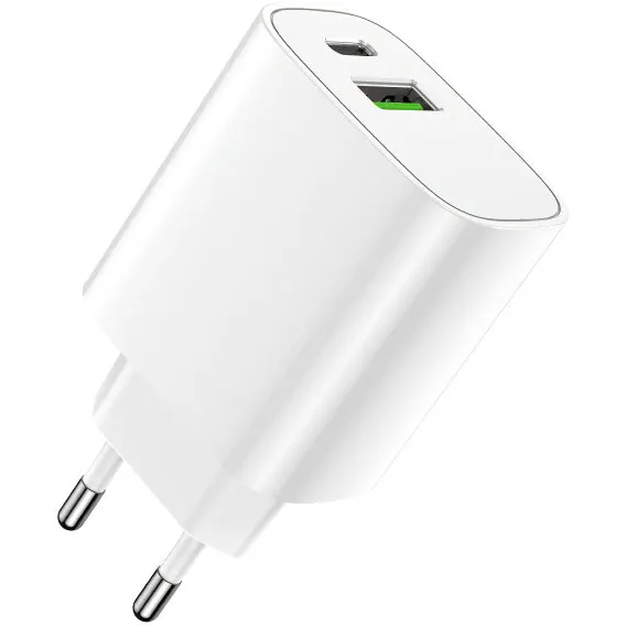 FOREVER Incarcator Retea Forever LS-04, 20W, 3A, 1 x USB-A - 1 x USB-C, Alb