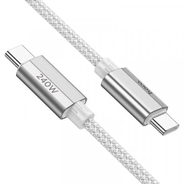 HOCO Cablu Date si Incarcare USB-C - USB-C HOCO U134, 240W, 1.8m, Gri